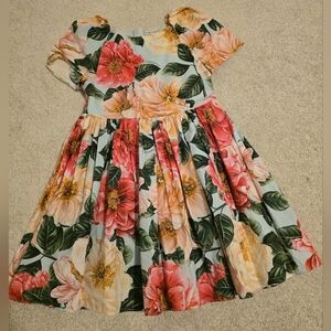 Dolce & Gabbana Kids Dress with Pink and Yellow Floral Design